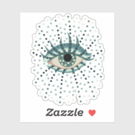 Weegblauw oog met Stippen Abstracte Psychedelische Sticker