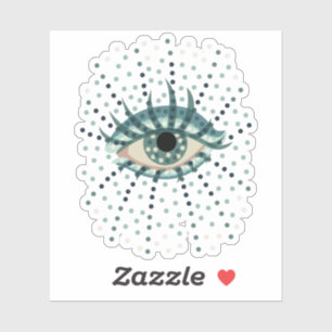 Weegblauw oog met Stippen Abstracte Psychedelische Sticker