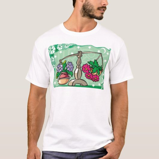 Weegbloemen van Floral Libra Scales T-shirt (Voorkant)