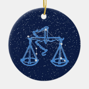 Weegconstellatie en dierentuin met sterren keramisch ornament