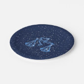 Weegconstellatie en dierentuin met sterren papieren bordje (Gekanteld)