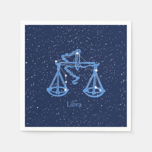 Weegconstellatie en dierentuin met sterren servet (Voorkant)