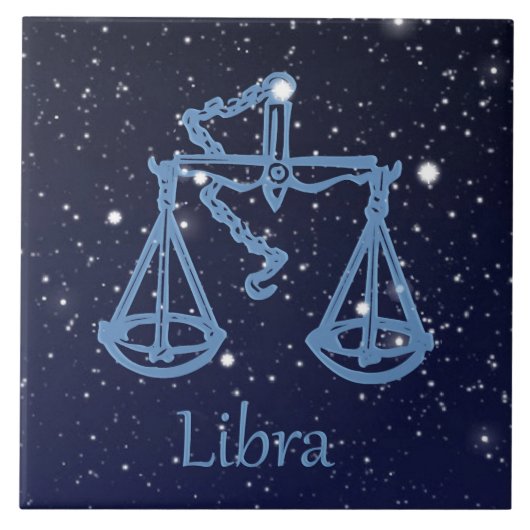 Weegconstellatie en dierentuin met sterren tegeltje (Voorkant)