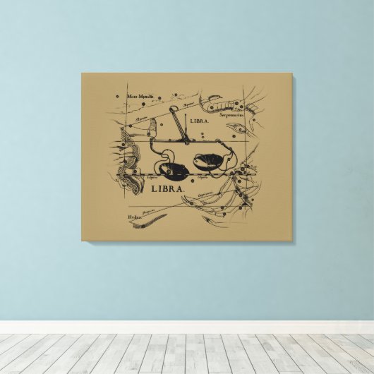 Weegconstellatie Hevelius Style Canvas Afdruk (Insitu (Houten vloer))