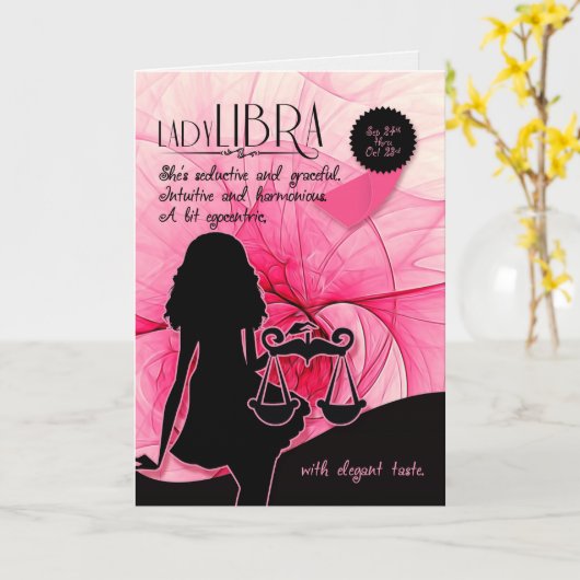 Weegdag voor haar roze 24 en 23 okt. kaart (Gele Bloem)