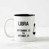 Weegdierenteken ("de schaal") tweekleurige koffiemok (Links)