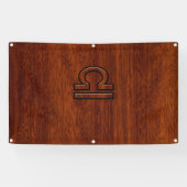 Weegdierentuin op Mahogany Brown Style Print Spandoek (Horizontaal)