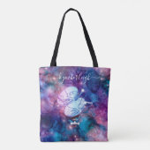 Weegdierentuin teken Cosmic Monogram naam Roze Bla Tote Bag (Achterkant)
