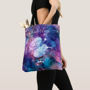 Weegdierentuin teken Cosmic Monogram naam Roze Bla Tote Bag