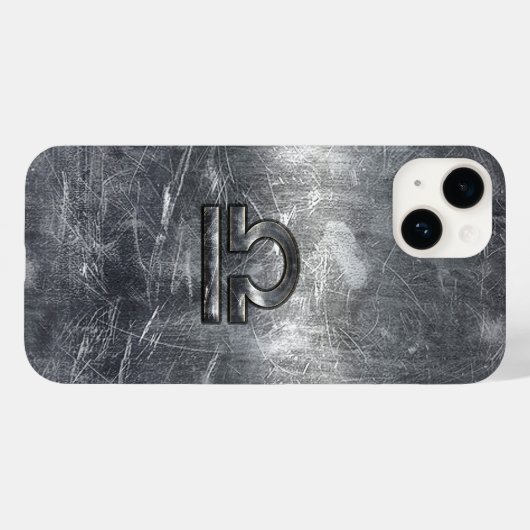 Weegdierentuin, teken in zilvergrunge staalstijl Case-Mate iPhone case (Achterkant (horizontaal))