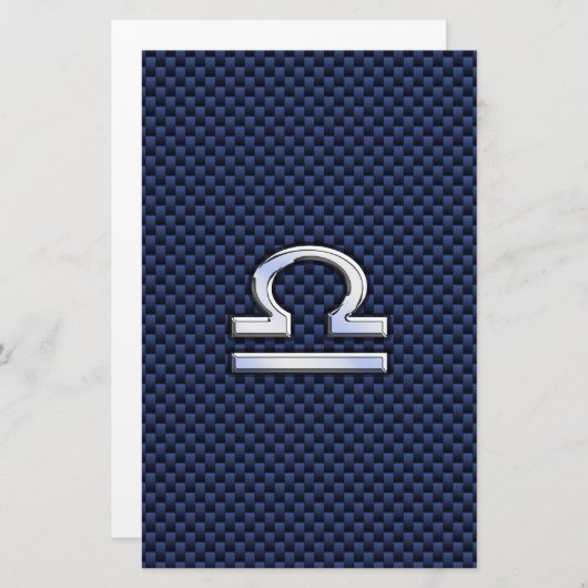 Weegdierentuin voor marineblauw koolstofvezel briefpapier (Voorkant / Achterkant)