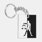 Weegdierentuin, zwart-wit Sleutelhanger (Voorkant Links)