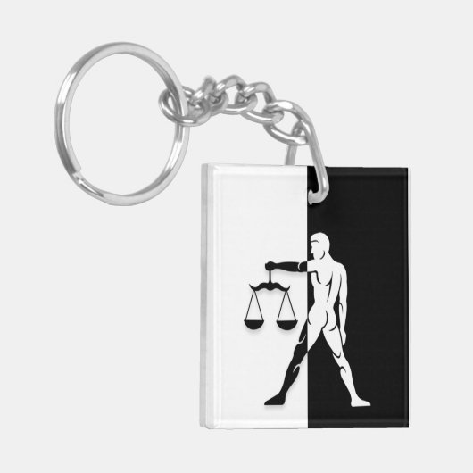 Weegdierentuin, zwart-wit Sleutelhanger (Voorkant Links)