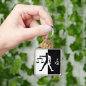 Weegdierentuin, zwart-wit Sleutelhanger (Hand)