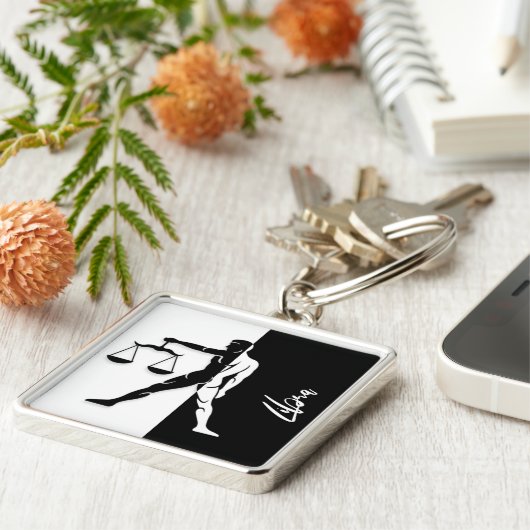 Weegdierentuin, zwart-wit Sleutelhanger (Zijkant)