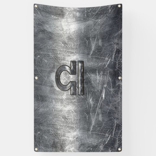 Weegdiersymbool voor industrieel staal spandoek (Verticaal)