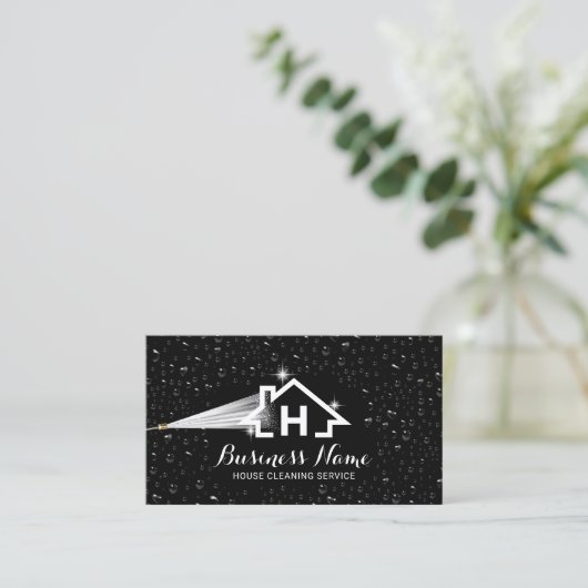 Weegdruk in huis Wasmonogram zwart Visitekaartje (Staand voorkant)