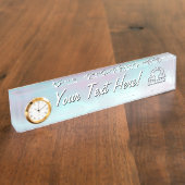 Weeggebmoeder van parelstijl naambordje (Zijkant)