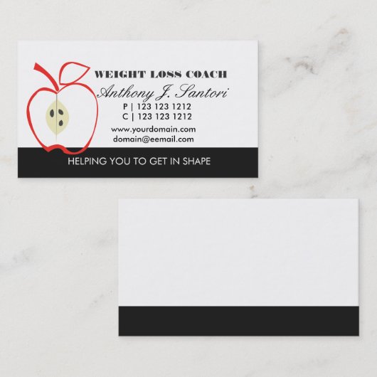 Weeggeloosde appelmoes voor het trekken van appelb visitekaartje (Voorkant / Achterkant)