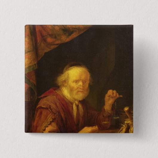 Weeggoud Vierkante Button 5,1 Cm (Voorkant)