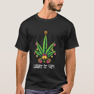Weegkerstboom verlicht het paarse Humor toner T-shirt