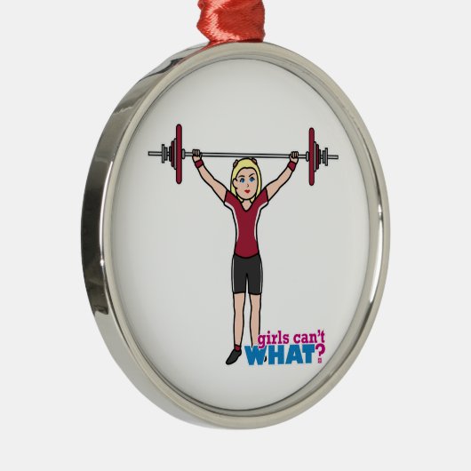 Weeglifter Girl - Light/Blonde Metalen Ornament (Rechts)