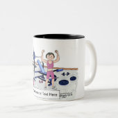 Weeglifter - Vrouw, persoonlijke Cartoon Tweekleurige Koffiemok (Voorkant rechts)