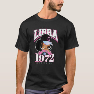 Weegschaal 1972 Afro Koningin Sterrenbeeld Verjaar T-shirt