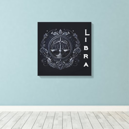 Weegschaal—23-oktober 22 september canvas afdruk (Insitu (Houten vloer))