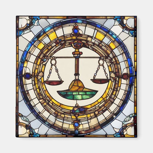 Weegschaal 2 inch vierkante zodiac magneet (Voorkant)