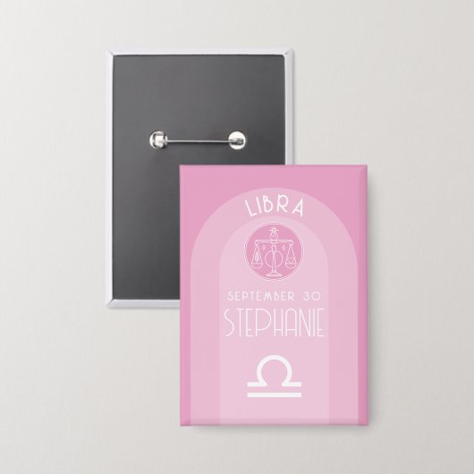 Weegschaal aangepaste geboortedatum - Zodiac - Mod Button (Voorkant / Achterkant)