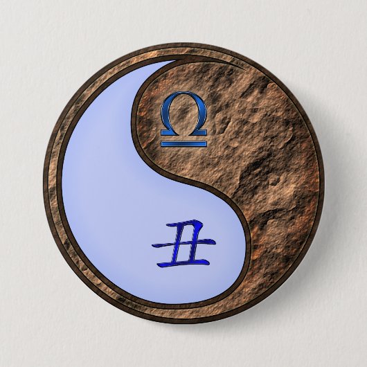 Weegschaal & Aard-Ox Ronde Button 7,6 Cm (Voorkant)