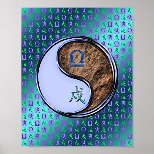 Weegschaal & Aarde Hond Poster (Voorkant)