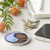 Weegschaal & Aarde Hond Sleutelhanger (Zijkant)