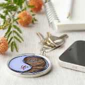 Weegschaal & Aarde Tijger Sleutelhanger (Zijkant)