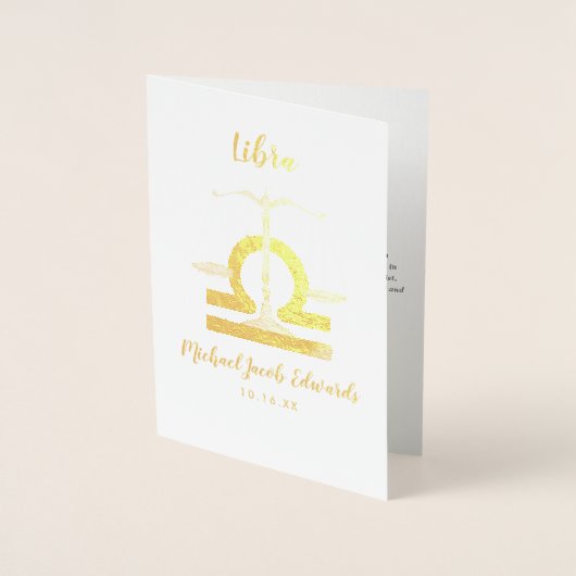 Weegschaal astrologie | Gepersonaliseerd sterrenbe Folie Kaarten (Voorkant)