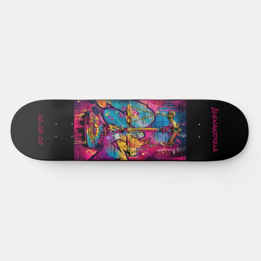 Weegschaal Astrologie Grafitti gepersonaliseerd Persoonlijk Skateboard (Horizontaal)