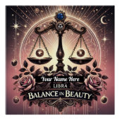 Weegschaal "Balance in Beauty" Glanzend Poster (Voorkant)