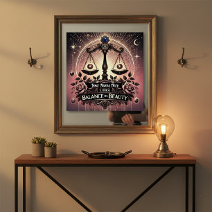 Weegschaal "Balance in Beauty" Glanzend Poster