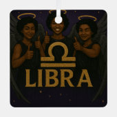 Weegschaal Black Angel Zodiac Ornament (Voorkant)