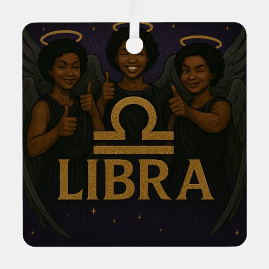 Weegschaal Black Angel Zodiac Ornament (Voorkant)