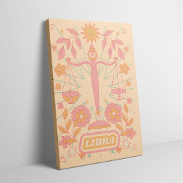 Weegschaal Celestial Zodiac Pastel Dreams Wall Art Canvas Afdruk