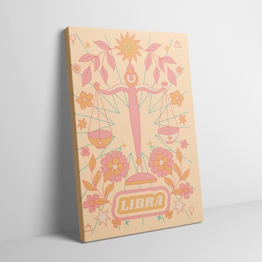Weegschaal Celestial Zodiac Pastel Dreams Wall Art Canvas Afdruk