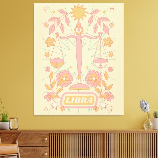 Weegschaal Celestial Zodiac Pastel Dreams Wall Art Canvas Afdruk (Insitu (Woonkamer))