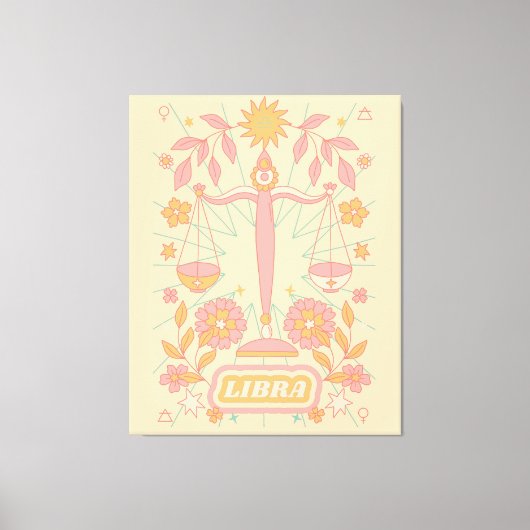 Weegschaal Celestial Zodiac Pastel Dreams Wall Art Canvas Afdruk (Voorkant)