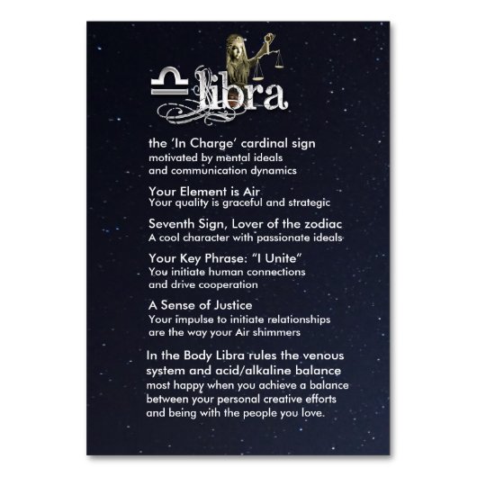 Weegschaal Centerpiece Tafel Kaart (Achterkant)