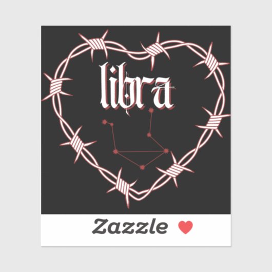 Weegschaal Constellation Gothic Barbed Wire Design Sticker (Vel)