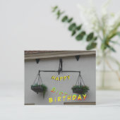Weegschaal Cust. Tekst Happy Birthday Briefkaart (Staand voorkant)