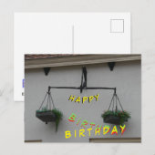 Weegschaal Cust. Tekst Happy Birthday Briefkaart (Voorkant / Achterkant)