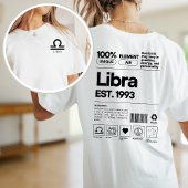 Weegschaal Custom Zodiac Astrologie Verjaardag Okt T-shirt